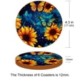 thumbnail image 3 of Butterfly 6pcs Round Microfiber Leather Coasters, 11x11 cm/4.3x4.3 in - Premium Table Drink Coasters Set for Home and Office, 3 of 6