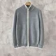 thumbnail image 4 of Suéter de punto para hombre, con cuello y cremallera, ropa para hombre, cárdigan con cremallera empalmada, sudadera negra, réplica informal de alta calidad TX, 4 of 5