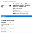 thumbnail image 2 of Front Right Lower Rearward Control Arm and Ball Joint Assembly - Compatible with 2017 - 2018 BMW 330i, 2 of 2