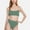 Green, variant on Swim Women's Ribbed Bikini Set with Scoop Neck Bralette and High Cut Bottoms - Medium, Black