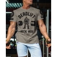 thumbnail image 3 of Gymish Deadlift Heck Yes Workout Shirt for Men – Funny Deadlift Gym T-Shirt, Motivational Lifting Tee, Warm Grey with Sleeve Logo, Large, 3 of 6
