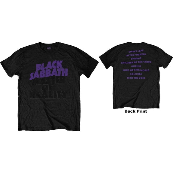 Black Sabbath Unisex T-Shirt Masters of Reality Album (Back Print) (Small)