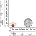 thumbnail image 3 of Gem Stone King 18K Yellow Gold Plated Silver Pink Created Sapphire and White Moissanite 3-Stone Rings for Women (1.73 Cttw, Gemstone September Birthstone, Oval 8X6MM, Available in Size 5, 6, 7, 8, 9), 3 of 5