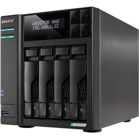 Asustor AS6704T v2 Lockerstor 4 Gen2  4 Bay NAS, Quad-Core 2.0GHz CPU, 2x5GbE ,4GB RAM DDR4, 4x M.2 SSD Slots (Diskless)