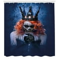 thumbnail image 3 of Ambesonne Halloween Shower Curtain, Queen of Death Art, 69"Wx84"L, Navy Blue Orange Black, 3 of 3