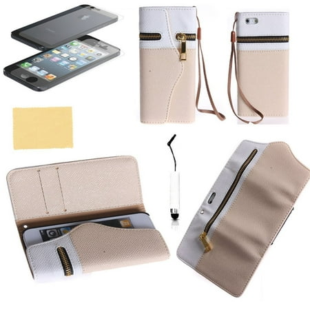 TCD iPhone 4 4S Elegant Travel Zipper Wallet PU Leather Case