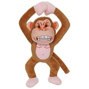 Mighty Junior Angry Animals Monkey-Durable, Squeaky Plush Dog Toy