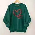 thumbnail image 2 of Stamzod Women's Love Heart Cute Tops Long Sleeve Crewneck Sweatshirts Casual Off Shoulder Sweatshirt Green B XL, 2 of 3