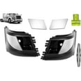 thumbnail image 2 of Compatible with Volvo VNL 2016-2017 Bumper Extension Corners Set w/ Chrome Trims Set, w/ Fog Light Hole, 2 of 8