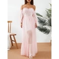 thumbnail image 2 of Liacowi Women Off Shoulder Wedding Dresses Long Sleeve Mesh Bridal Dresses Evening Dress Long Tulle A-Line Puffy Sleeve Bridal Long Gowns, 2 of 9