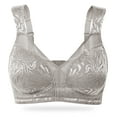 thumbnail image 6 of Wingslove Women's Full Coverage Plus Size Bra Non Padded Wireless Minimizer Bra, Silver Gray 40B, 6 of 6