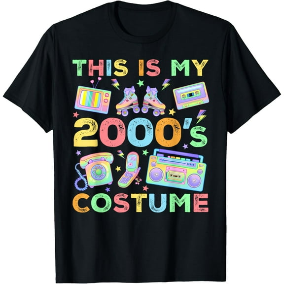 This is my 2000's Costume Outfit 2000s Retro Party T-Shirt men and women can wear, black, white, gifts