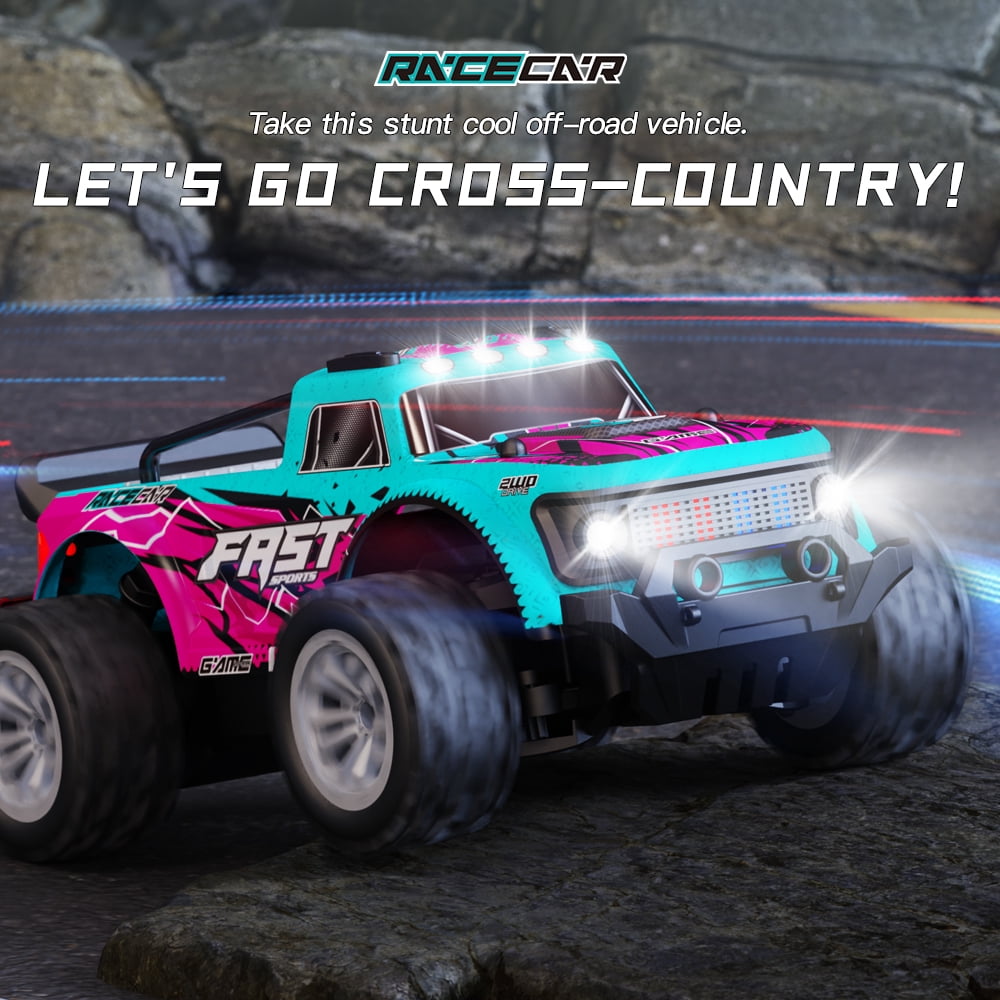 Remote Control Car,2.4 GHz RC Truck All Terrains Electric Toy Trucks with 2 Rechargeable Batteries