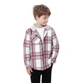 thumbnail image 5 of ZyeKqe Boys Girls Clothes Kids Casual Flannel Plaid Hoodies Jackets Spring Fall Button down Long Sleeve Shakets, 5 of 8