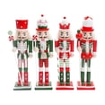 thumbnail image 3 of 4x Xmas Nutcracker Ornaments Decorative Crafts, Holiday Present, Traditional Scene Layout Accessories Desktop Decor Wood Doll 18cm, 3 of 10