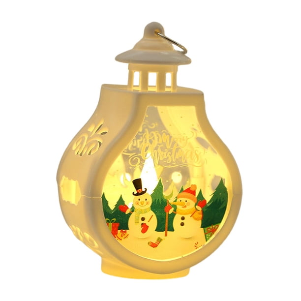 Linterna de vela navideña, linterna colgante, vela decorativa, portavelas, linterna de mesa para recuerdo de fiesta, Pascua, Navidad Muñeco de nieve