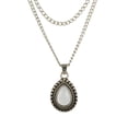 thumbnail image 1 of Collar con colgante doble capa de aleación con gota de agua para mujer, joya de regalo, 1 of 7
