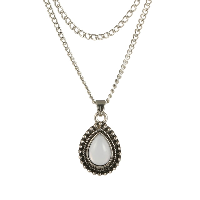 Collar con colgante doble capa de aleación con gota de agua para mujer, joya de regalo