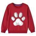 thumbnail image 2 of Odeerbi Kids Girls Crewneck Sweatshirts Pullover Sweatshirts Children's Fall Winter Sweatshirt Heart Print Long Sleeve Sweater Top Red, 2 of 5