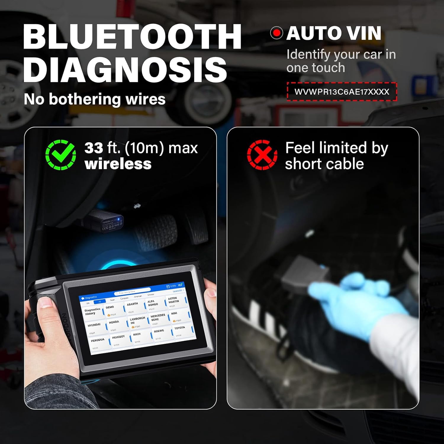 TOPDON OBD2 Scanner AD800BT 2, Bidirectional Scan Tool, All System Automotive Diagnostic Scanner, Active Test, 28+ Reset Service, FCA Autoauth, 2 Years Free Update