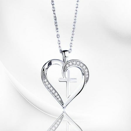 Love Necklace for Women – Luxury Cubic Zirconia Cross Pendant