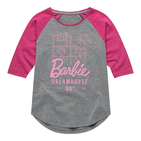 Barbie - The Dreamhouse 60th Anniversary - Toddler And Youth Girls Raglan Graphic T-Shirt