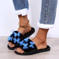 thumbnail image 4 of uublik Womens Fuzzy Slippers Indoor Home Slippers House Slippers Open-Toe Breathable Winter Indoor Slippers, Black, 4 of 7