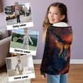 thumbnail image 5 of FKELYI Fire Wolf Print Zip-Up Hoodies with Pockets Fall Winter Jackets Boys Girls Hooded Sweatshirt Athletic Top Hoodie for School Home, L, 5 of 6