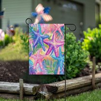Yayeee Garden Flag 28"x40" Double Sided Outdoor Yard Lawn Holiday Decorations, Gradient Starfish Pattern