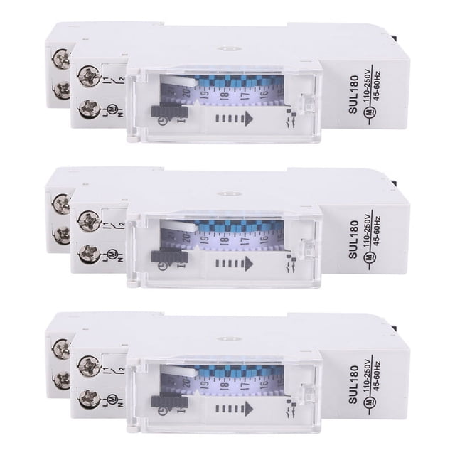 3X SUL180A 15 Minutes Mechanical Timer 24 Hours Programmable Din Rail Timer Time Switch Relay Analysis Instruments