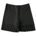 thumbnail image 3 of GPOECD Women High Waisted Shaping Seamless No Roll Down Full Coverage Underwear Plus Size Lace Trim Panties Z7082-Black,M, 3 of 3