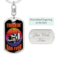 thumbnail image 2 of Best Truckin' Dad Swivel Keychain Dog Tag Stainless Steel or 18k Gold, 2 of 10