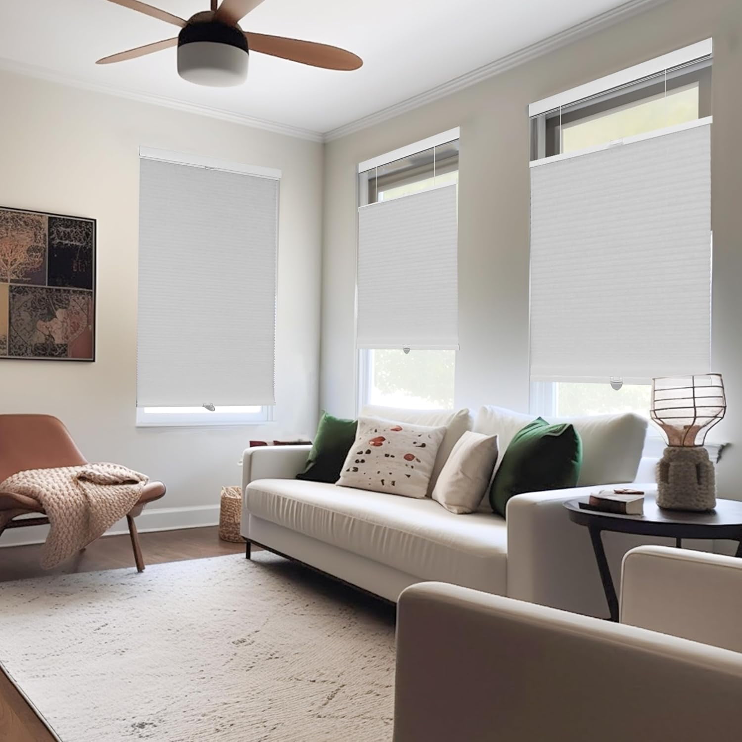Chicology Salt Light Filtering Cordless Top Down Bottom Up Cellular Shades 40.25 in. W x 72 in. L