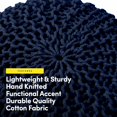 thumbnail image 4 of Round Pouf Foot Stool Ottoman by Sweet Home Collection, Navy, 4 of 5
