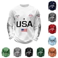 thumbnail image 5 of Men's Patriotic Waffle Long Sleeve Tee USA 250th Anniversary Shirt 250th Anniversary USA Shirt American Flag Casual Shirt, 5 of 5