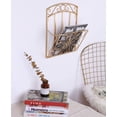 thumbnail image 3 of Kleanner Support Mural pour Magazines, Organisateur de Poche de Fichiers Suspendu Réglable avec Rouleau, Panier de Rangement Mural Décoratif pour Documents, Livres, Courrier, Journaux, Or, 3 of 5