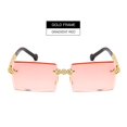 thumbnail image 4 of Gafas de sol retro Yuyangstore rectangulares sin montura Rojo degradado, 4 of 8