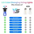 thumbnail image 2 of DAYBETTER Outdoor String Lights, 48FT Smart RGBIC Patio Lights, 15 Shatterproof Bulbs, Remote & App Control, for Garden Christmas Decor, 2 of 8