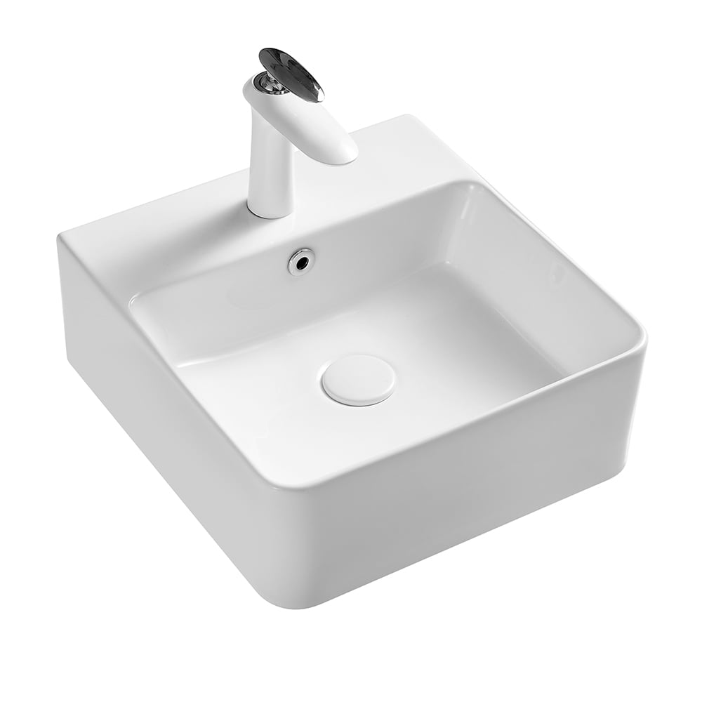 Kepooman Ceramic Rectangular Vessel Sink, Above Counter Bathroom Vanity Sink, Bathroom Sink Art Basin (Faucet No Included ) Kepooman Ceramic Rectangular Vessel Sink, Above Counter Bathroom Vanity Sink, Bathroom Sink Art Basin (Faucet No Included )
