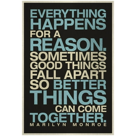 Marilyn Monroe Favorite Color - Everything Happens For a Reason Marilyn Monroe Quote Print Wall Art