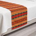 thumbnail image 2 of Ethnic Bed Runner, Peruvian Traditional Funky Pattern Mexican Folk Culture Repetition, Decorative Accent Bedding Scarf for Hotels Homes and Guestrooms, Twin, Vermilion Teal and Orange, by Ambesonne, 2 of 2
