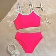 thumbnail image 7 of Shadoumai Girls Swimsuit Contrast Trim Tankini Swimsuit Solid Color 2 Piece Teen Bathing Suit Modest Swimwear+Drawstring 9-, 7 of 7