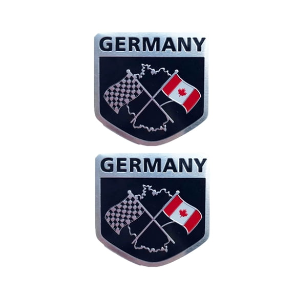 Ysmzzmsy 2 PCS Country Flag Car Emblem Sticker, 2 x 2 inches Peltate, Metal Alloy, High Adhesive, Scratch-Resistant