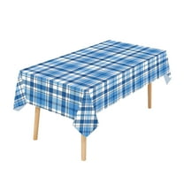 AUQ Rectangle Waterproof Vinyl Table Cloth,Buffalo Flannel Backed Tablecloth,Wipeable Plastic Table Cover,Oil Proof Heavy Duty Wipeable Table Covers for Dining/Camping/Picnic/Outdoor