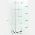 thumbnail image 3 of MAYEERTY 4 Tiers Glass Display Cabinet with Bluetooth LED Light Strip, File Storage Cabinet with Door Lock, Tempered Glass Top, White, 3 of 8