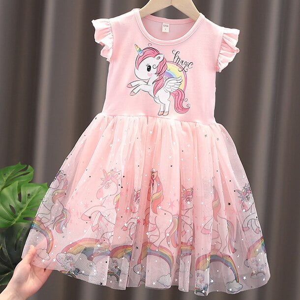 Vestido de princesa de nieve y hielo Aisha, vestido de manga corta para niñas, vestido de verano para niños Aisha, vestido de estilo extranjero, nuevo vestido de cumpleaños de verano 7T Gao Jinjia LED