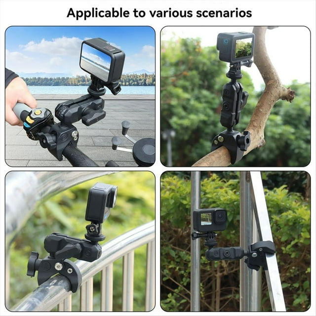 Clip para Montar en Motocicleta, Soporte Fijo, Kit de Accesorios de Base Adhesiva Flexible para Cámara de Acción
