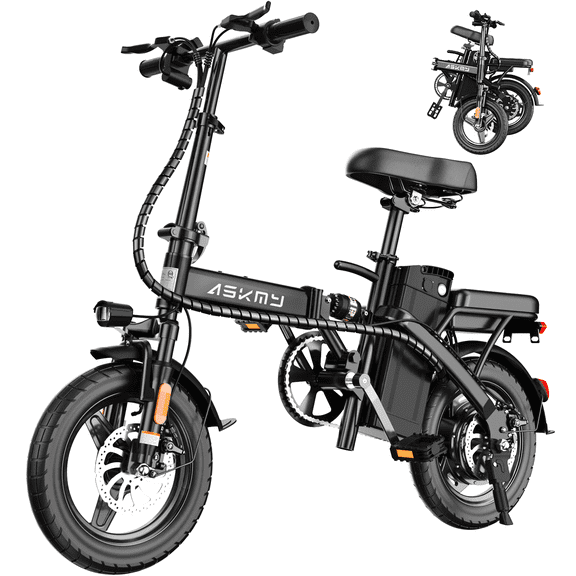 Folding Electric Bike for Adults, 14" Foldable E-Bike with 500W Motor, Commuter Mini Ebikes with 48V Removable Battery, Electric Bicycle with 25 Miles Pas Range