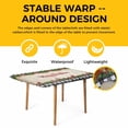 thumbnail image 4 of Grey Plaid Christmas Table Cloths for 4 Foot Rectangle Tables, Xmas Snowflake Botanical Poinsettia Patio Waterproof Elastic Fitted Tablecloths, Washable Rectangular Table Cover for Camping, 4 of 8