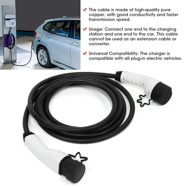 Câble de recharge pour véhicule électrique, chargeur de batterie de voiture,  type 2, Mennekes à type